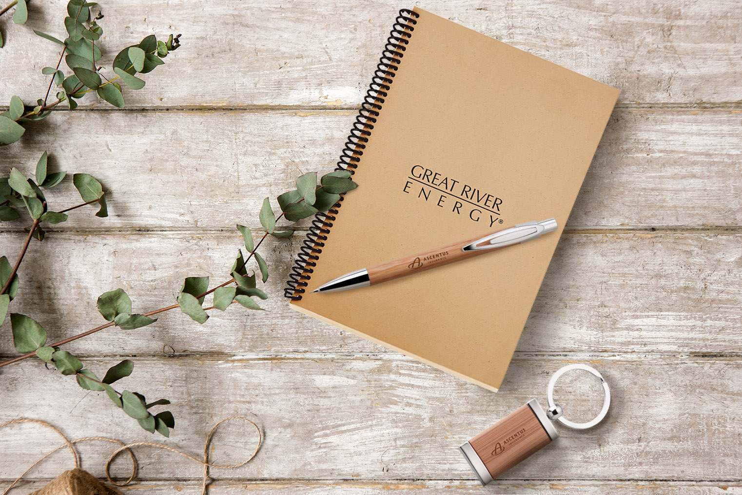 Notebook, Pen and Keychain